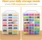 46 Grids Sewing Organizer, Double Sided Thread Box Storage, Portable Clear Plastic Organizer Box for Embroidery and Sewing Threads, Embroidery Floss, Crafts, Small Toys (Clear,1 Pack)